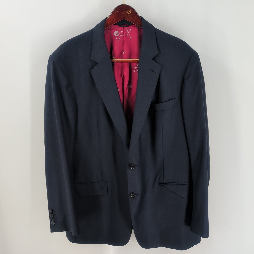 Romualdo Two Button Front Bespoken‎ For Shane Wright Coat Blazer Navy Blue Small